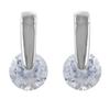 [R4778] - Silver White 'Crystal' Silver Earrings (rhodium)  - 10x5mm