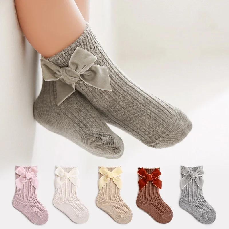 Chic Simplicity Prnicess Kids Girl Sock Sweet Bow Fashion Elegant Fashion Sock for Toddler Girl Autumn Spring Soft Cotton Sock