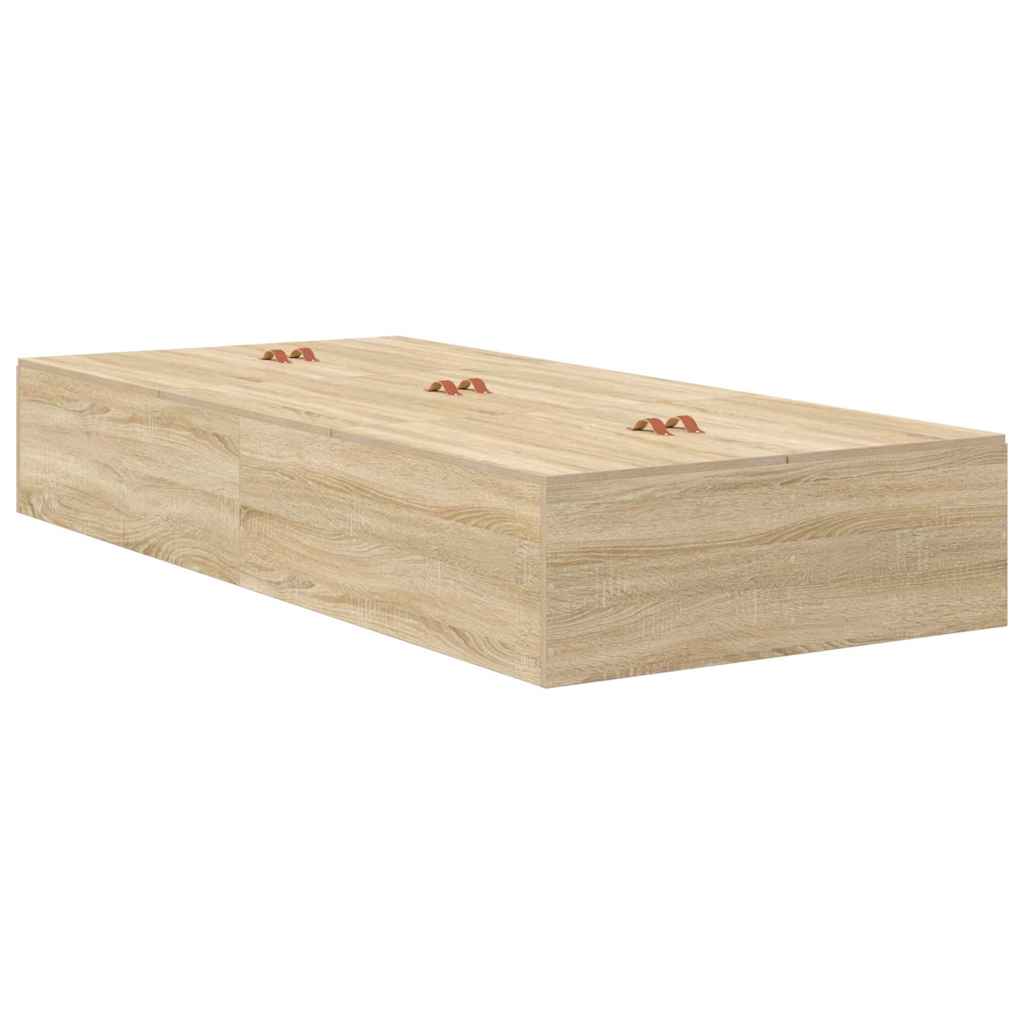 Storage Bed Frame Sonoma Oak 100 cm Particleboard