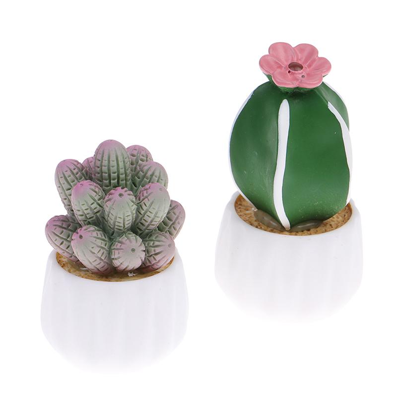 Милое зеленое растение кактус маленький горшечный орнамент гаджет украшение для автомобиля интерьер