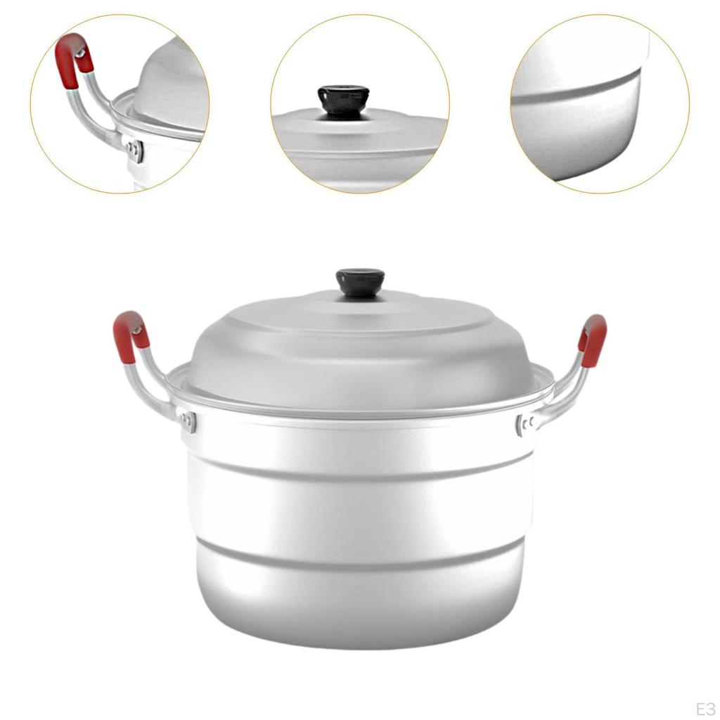 2-х уровневая пароварка для приготовления пищи, алюминиевая многоцелевая кастрюля для приготовления пищи на пару с