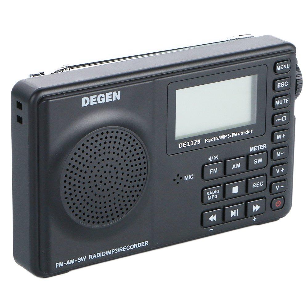 DEGEN DE1129 Запасной комплект Цифровой DSP Коротковолновый Портативный BCL FM Всемирный диапазон 248 Предустановленных станций Запись и Голос 4 ГБ Внутренняя MicroSD карта USB Таймер сна