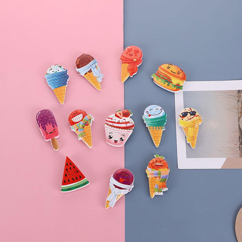 Мультфильм 3D Креативный дизайн Наклейки на холодильник Милая личность Домашнее украшение Цвет Пищевая смола Подарок Несколько стилей