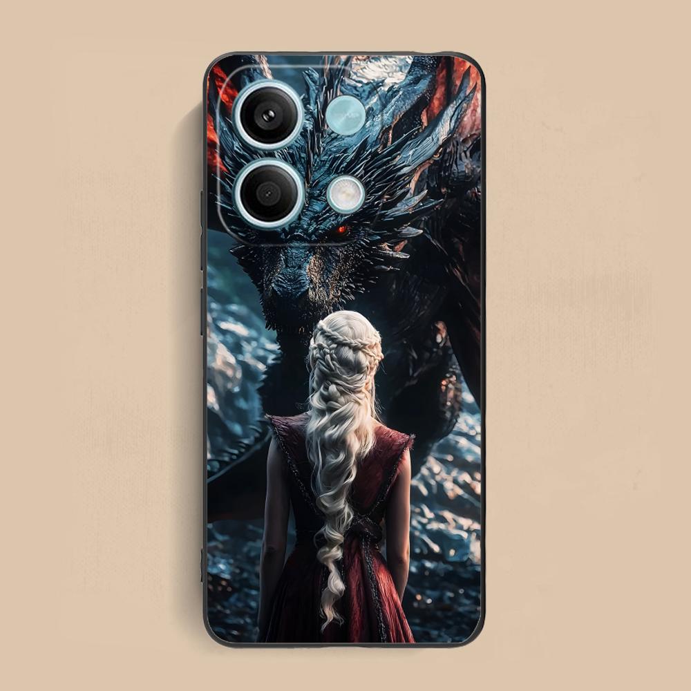 Матовый чехол для мобильного телефона Dragon Queen из ТПУ для Xiaomi Redmi 15 14 13 12 A5 3 2 1 C Plus 4G 5G, цветная печать