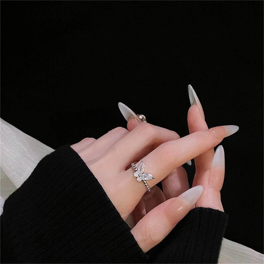 Изысканное Супер Вспышка Ряд Бриллиантов Zir*****Pen Кольцо-Подсветка Роскошная Нишевая Высокий Уровень Моды Кольцо на Указательный Палец для Поездок Персонализированное Кольцо