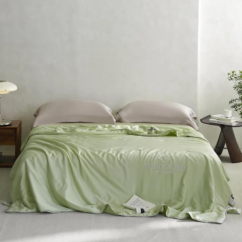 50 двустороннее лиоцелловое летнее одеяло из ледяного шелка с соевым наполнителем, тонкое одеяло можно стирать, одеяло с кондиционером