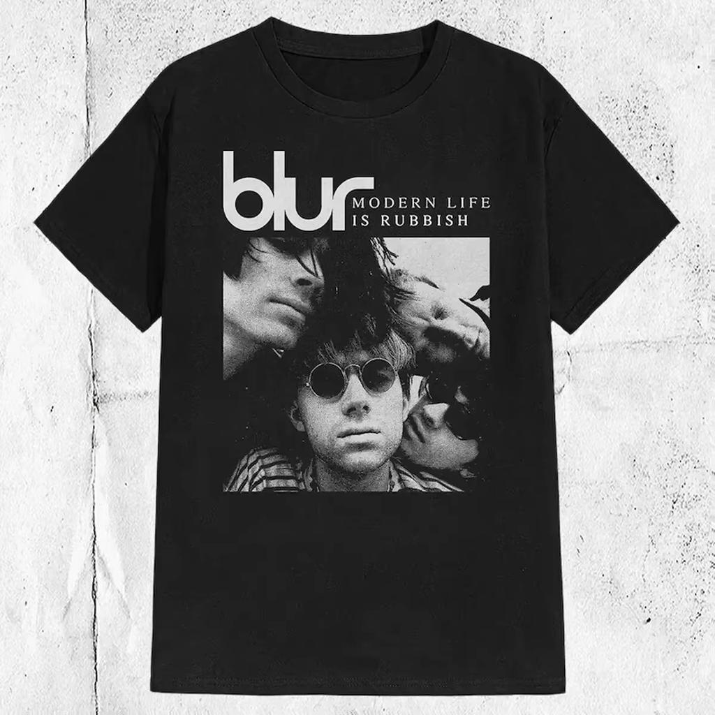 Унисекс Футболка с принтом Blur Britpop Группа Концертный Тур Летняя Уличная Повседневная Модная Уникальная Футболка Топы Модные Винтажные Ностальгические Ретро
