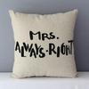 Popular Phrase Words Letters Printed Couch Cushion Home Decorative Pillows 45X45Cm Cotton Linen Square Cushions \"Love You More\