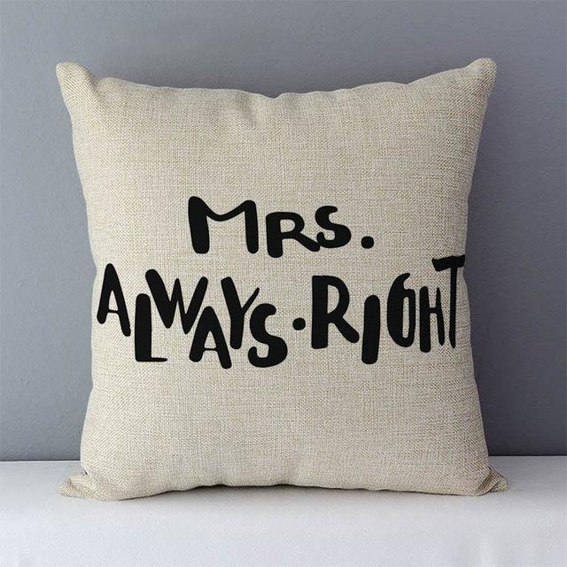 Popular Phrase Words Letters Printed Couch Cushion Home Decorative Pillows 45X45Cm Cotton Linen Square Cushions \"Love You More\