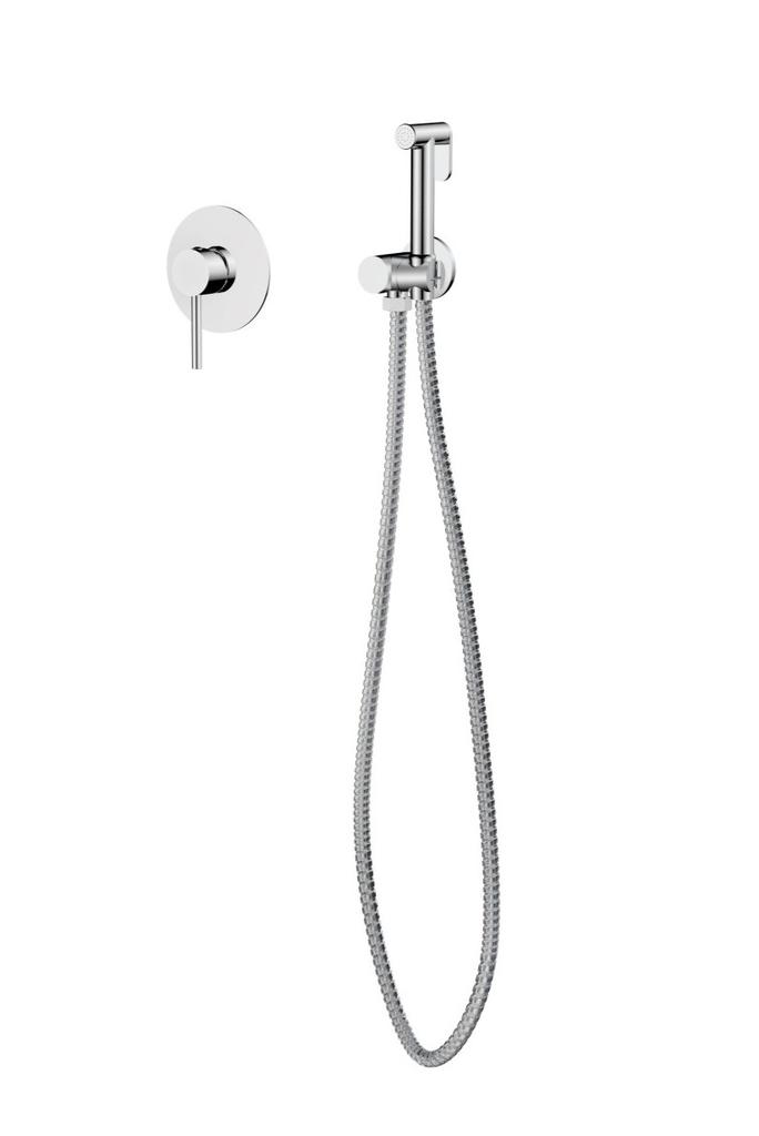 VEO black concealed wall-mounted bidet tap from Besco
