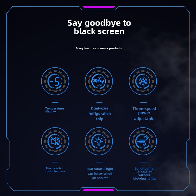 Двухъядерный мобильный кулер 2024 года: Цифровой дисплей температуры и зажим для полупроводникового радиатора