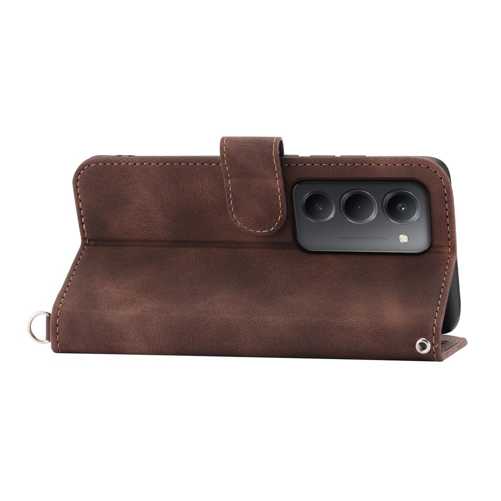 Для Xiaomi Redmi 15 4G (США) (171 мм) Чехол-кошелек из искусственной кожи с цветочным узором и ремешком