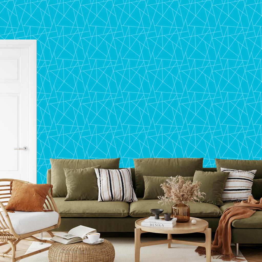 Wallpaper Geometric pattern turquoise, subtle detail 50x1000