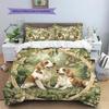 Beagle and Grassland Pattern Bedding Home Decoration Birthday Gift (1 * duvet cover + 2 * pillowcase, without core)