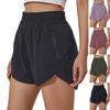 Women's Run Elastic Wasit Workout Shorts With Liner Pockets Sport Yoga Shorts