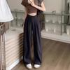 2025 Women's High-Waist Wide-Leg Pants: Slimming, Casual Straight-Leg with Draped Design for Summer