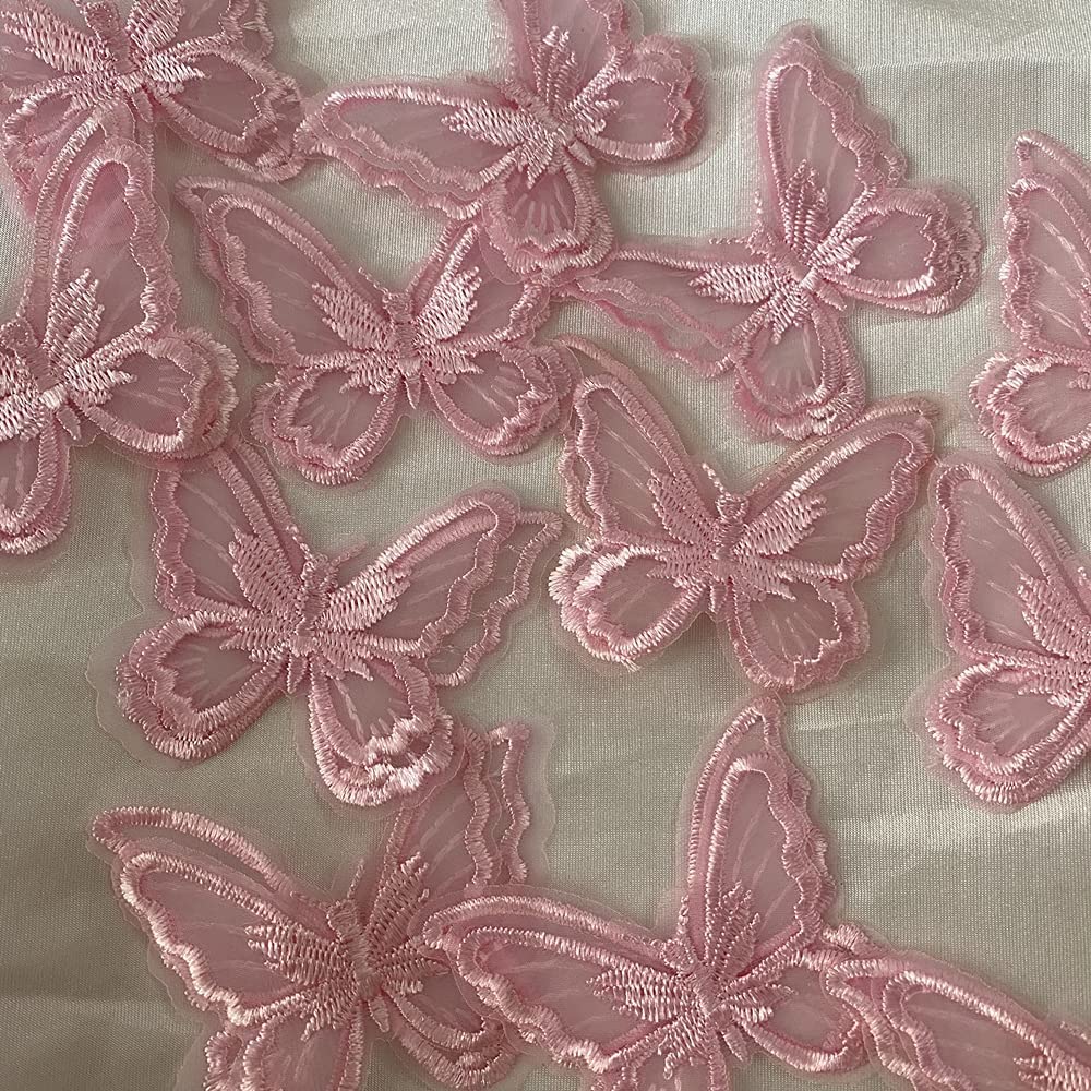 10 шт. двухслойная нашивка с бабочкой, вышивка, шитье, ремонт кружева, сделай сам, ремесленный декор, аппликация 6*5 см