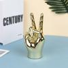 Resin Hand Finger Gesture Figurine Sculpture Decor Abstract Hand Love Gesture Statue Figurines Wedding Home Desktop Decor