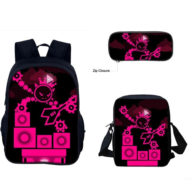 Just Shapes&Beats Kids Backpack Set 3-Piece for School Students Lightweight Ergonomic Large Capacity Fun Pattern