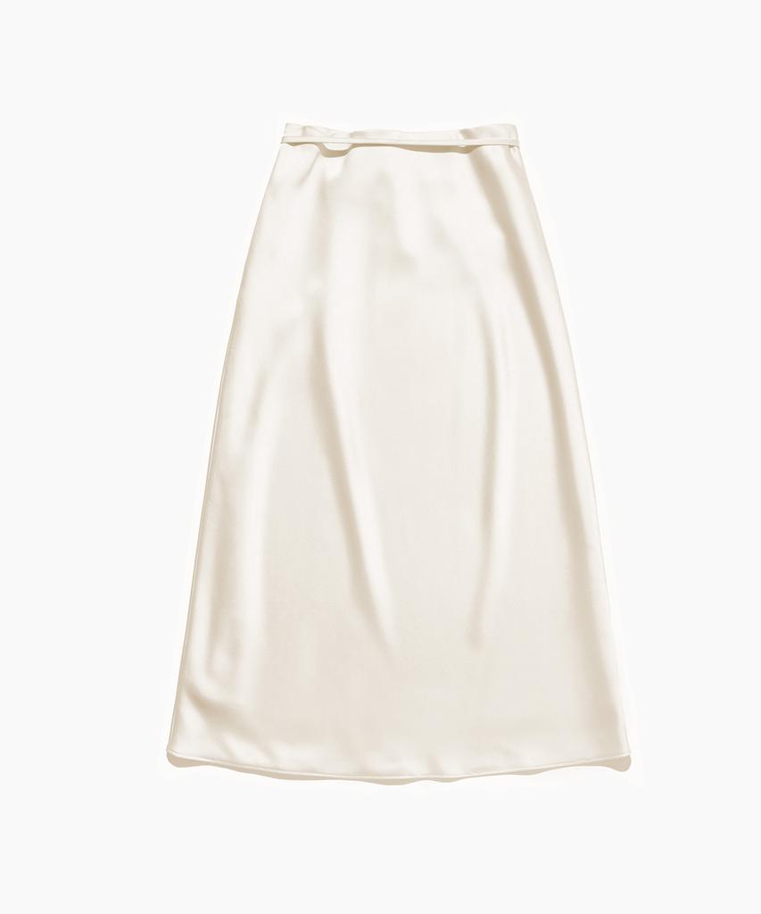 Tudment Satin Long Skirt Cream