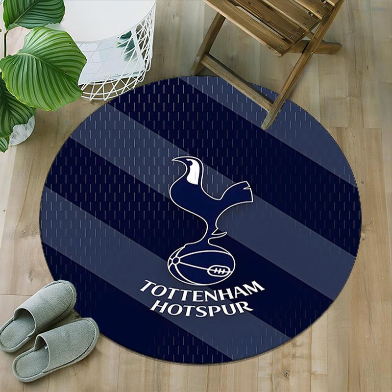 1pc T-Tottenham Hotspur Carpet, Round Rug, Comfortable, Suitable for Entryways, Living Rooms, Office, And Bedrooms, Christmas Decoration