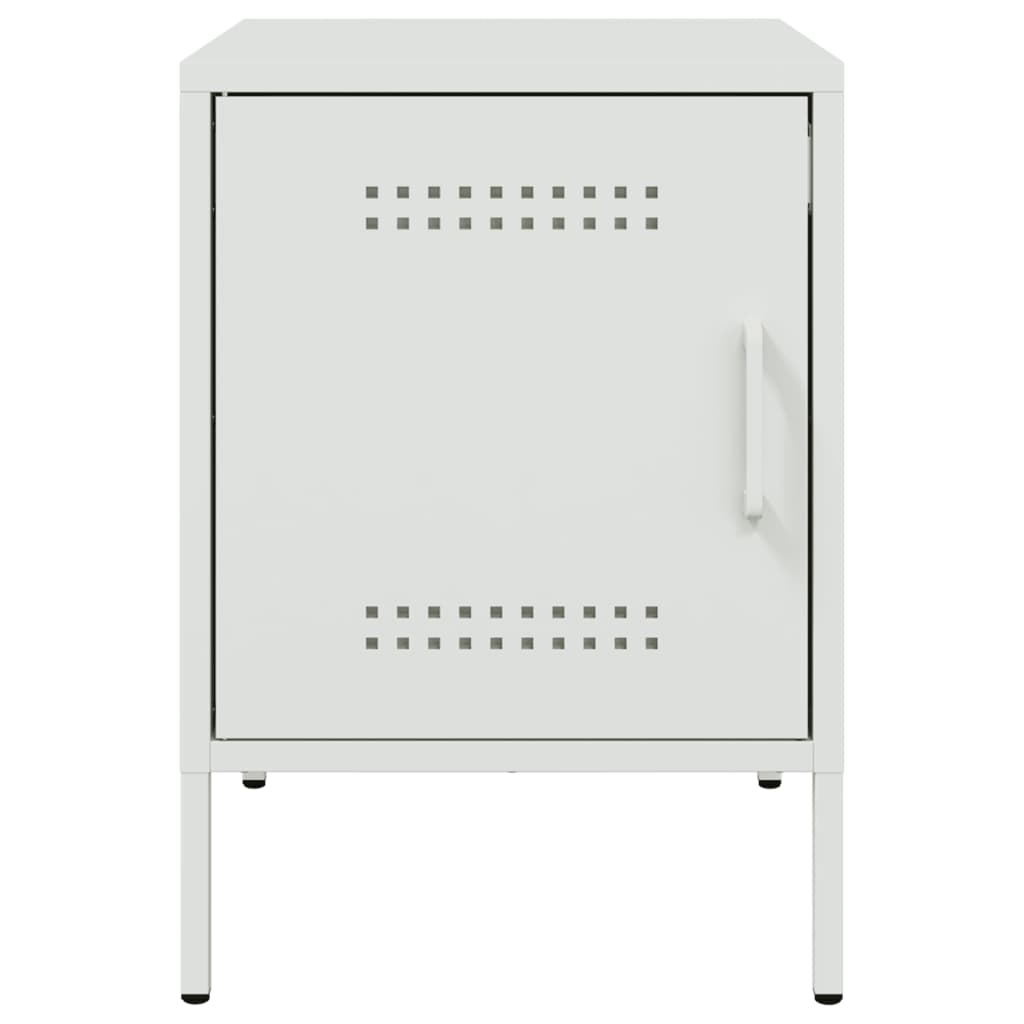 Nightstand White 36x39x50.5 cm Steel