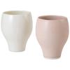 Saikai Toki Hasami Ware Warp Cup Pair Tableware Set White X Pink Teacup Cup Tumbler Diameter X Height 9cm Microwave and Dishwasher Safe Made In Japan