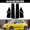 6 шт., подходит для Fiat 500 2010-2020, глянцевая черная автомобильная дверь, окно, центральная колонка, средняя стойка стойки, крышка с зеркальным эффектом, отделка