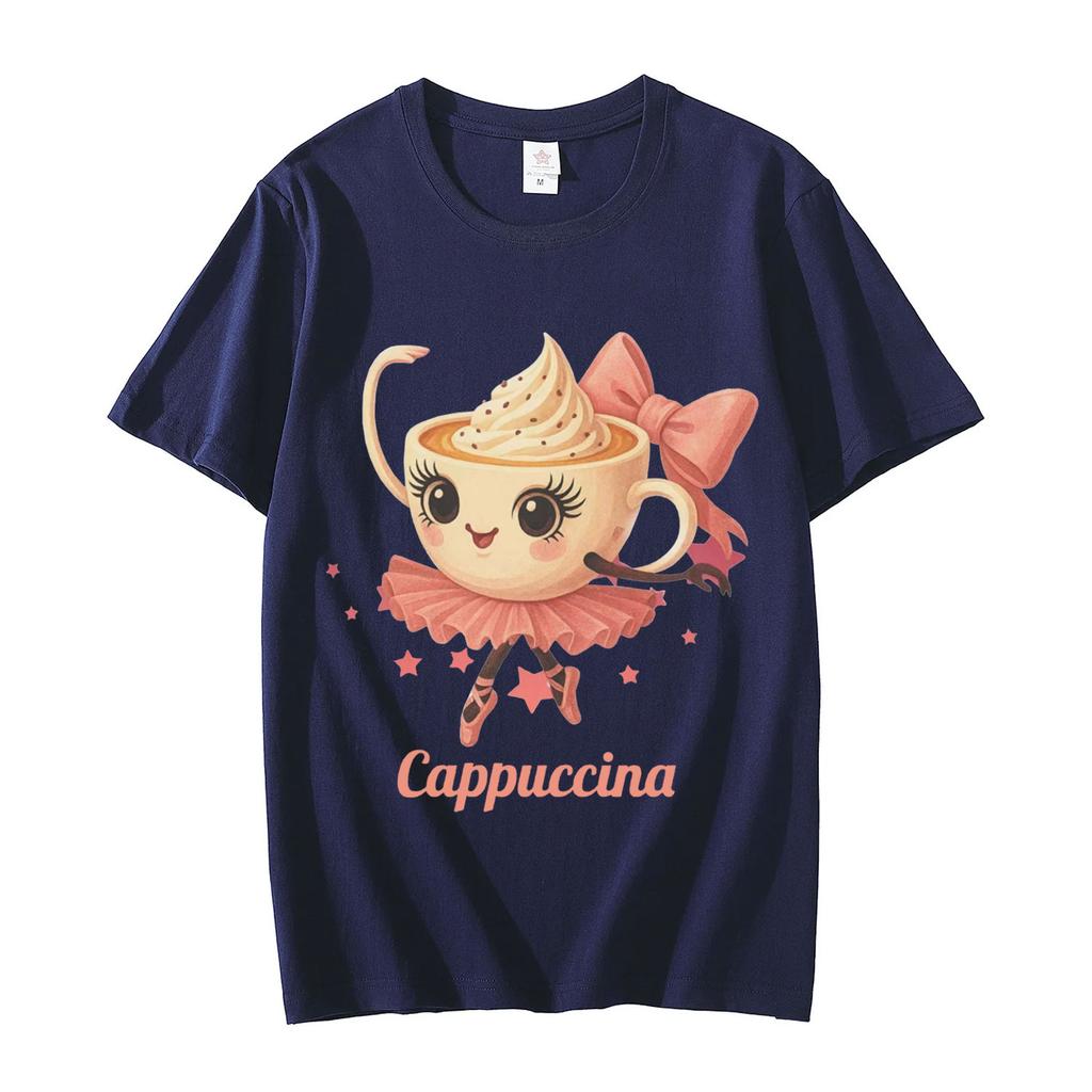 Ballerina Cappuccina TShirt Funny Italian Brainrot Meme T Shirt Men Women Clothing Fashion Y2k Aesthetic Short Sleeve TShirts