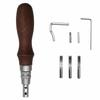 Grip Leatherwork Grooving Tool Set with Replacement Blades types Leather Craft Hand Sewing Grooving Tool Set 0.8/1.0/1.2mm (3 included) -