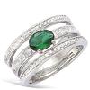 Silver Ring 'Sissi' Green White Silver (rhodium) - 10 Mm