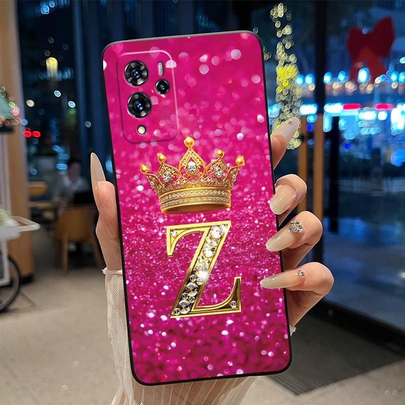 Чехол для телефона с начальной буквой короны для пары для ZTE Blade V40 Pro/ZTE 9046 Мягкий силиконовый черный чехол Ударопрочный корпус Чехол для ZTE 9046