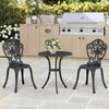 Three-Piece Aluminium Floral Bistro Set - Black