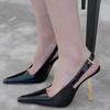 Fashion Pointed Stiletto Heels Women Pumps Patent Leather Designer Mule Sandals Elegant Sexy Office High Heels Shoes Office Party Shoes