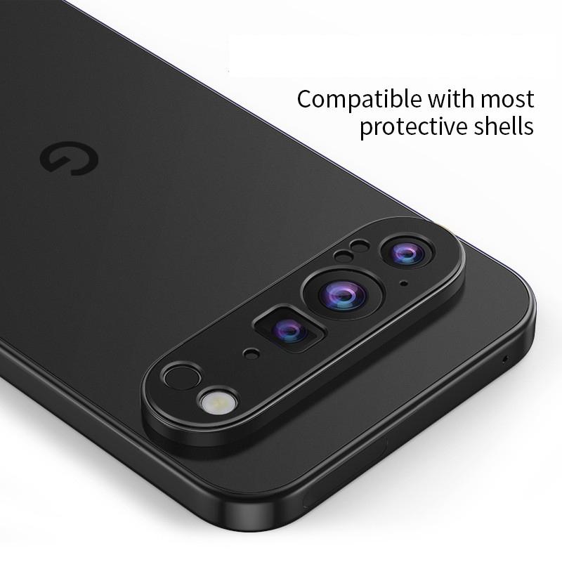 Для Google Pixel 9 Pro XL Роскошный круглый металлический объектив для камеры, стекло, чехол с защитой от царапин, защитное кольцо-бампер, защитное кольцо