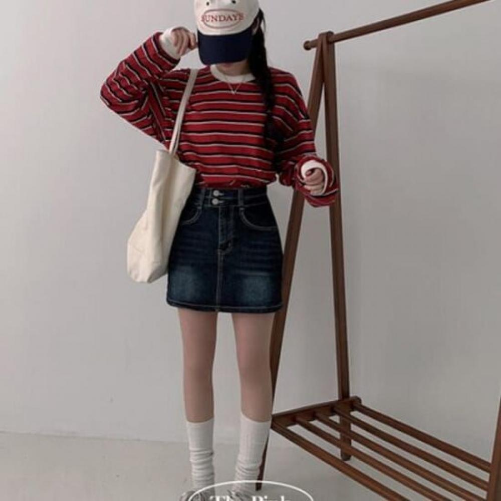 The Pink Men Overfit Color Block Stripe Long Sleeve Sweatshirt