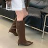 New European and American style simple temperament pointed high boots fashionable commuter sleeve boots