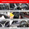 Black Steering Wheel Leather Cover For Honda Civic 9th 2012 2013 -2015 Red Line