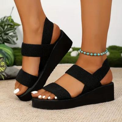 Женские сандалии на толстой подошве с летними резинками, тапочки на толстой подошве, модная обувь для отдыха на открытом воздухе, повседневная пляжная обувь