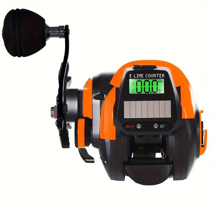 Электронная рыболовная катушка для ловли с приманкой, водонепроницаемая, со светодиодным экраном, с USB- и солнечной зарядкой, с высоким передаточным числом, устойчивая к коррозии в морской воде, для дальнего заброса