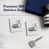 2 PCS Punch Free Adhesive Hook Silver Towel Hook Practical Coat Hook  Space Saving