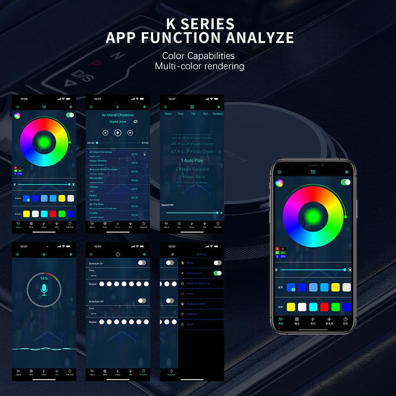 Автомобильная панель окружающего освещения с несколькими режимами RGB, универсальная светодиодная внутренняя лампа со скрытой полосой, атмосферная лампа