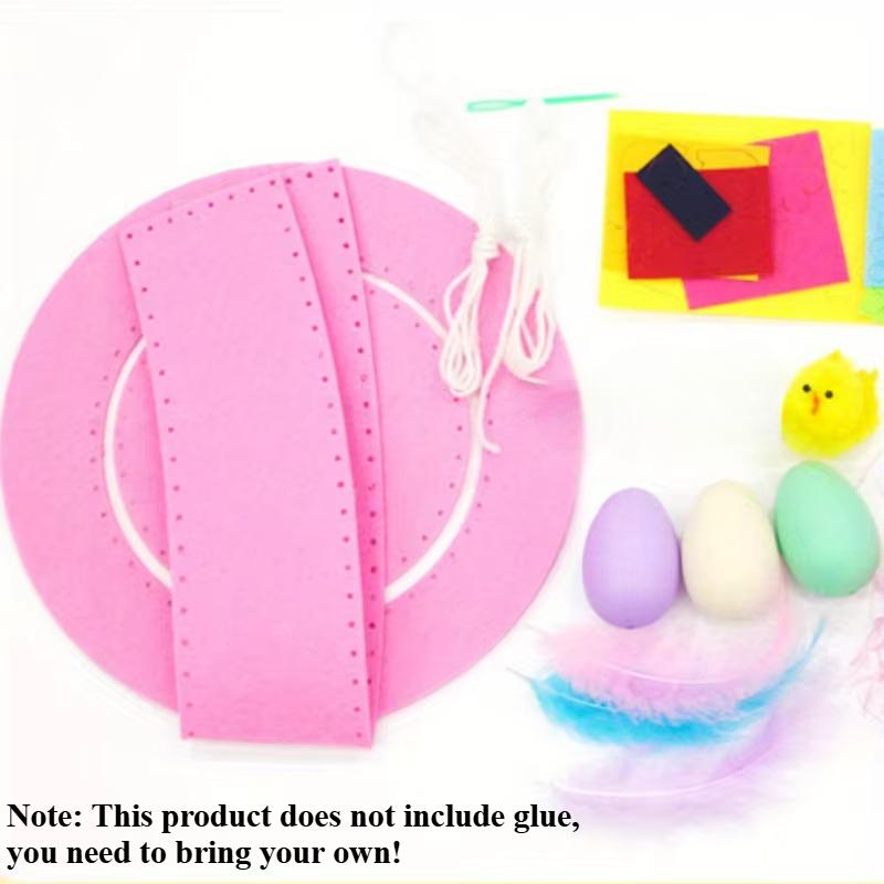 Easter Hats DIY Craft Kit with Handmade Feather Decorations Bunny Chick for Toddlers Kids Easter Party Kindergarten Photo Props