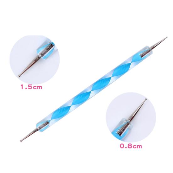 5Pcs 2 Way Marbleizing Dotting Manicure Tools DIY Nail Art Rod Painting Dot Pen