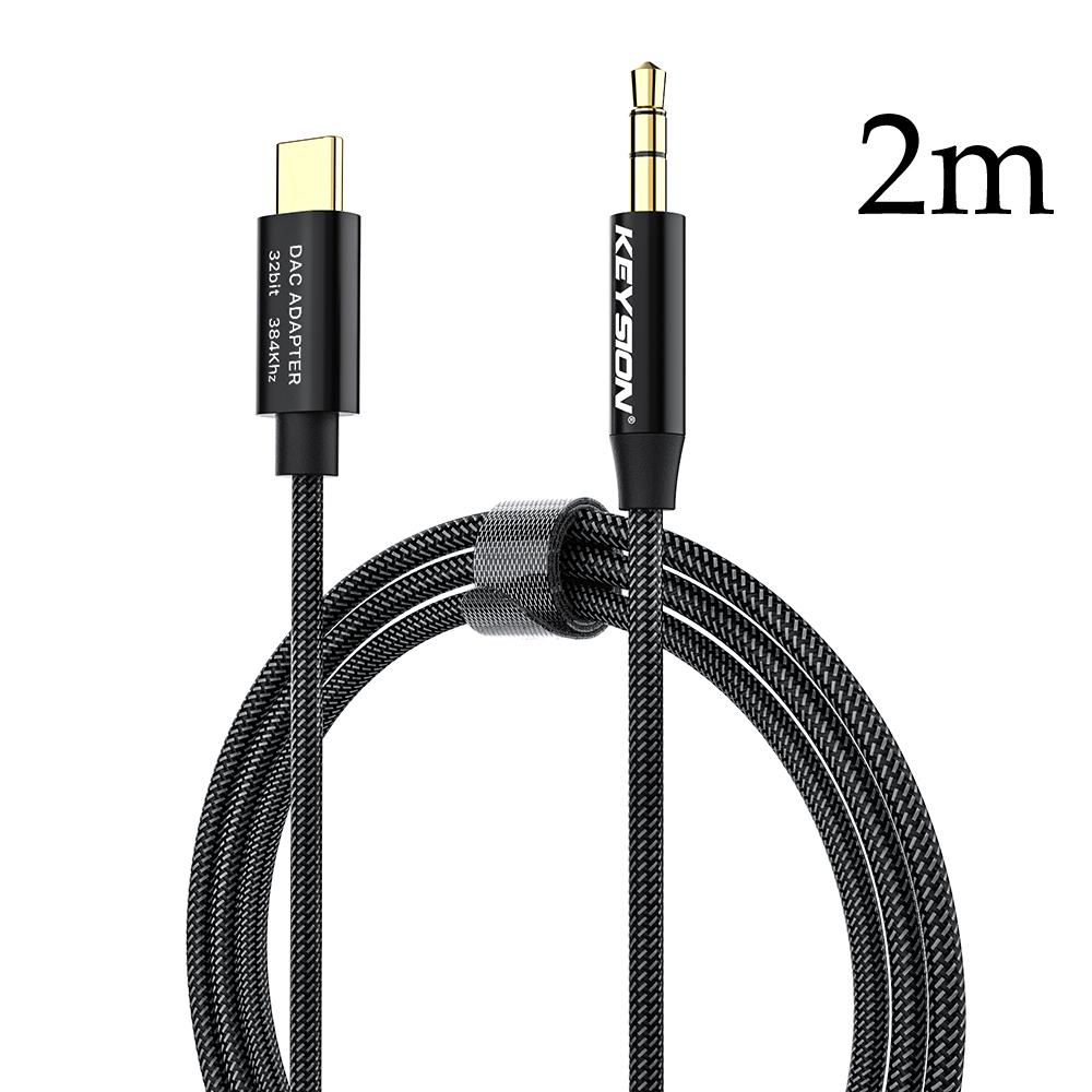Keysion Amplifier Dac Hifi Earphone Usb Type C To Aux Male Speaker Audio Adapter Car Aux Converter