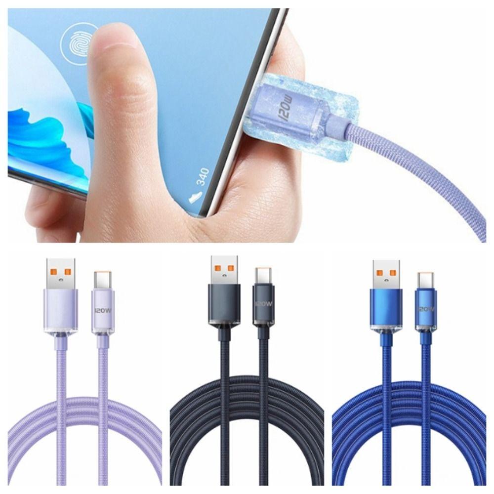 120W 6A 120W USB Type C Cable USB C 120W 6A Fast Charging Wire Type C Cable Data Transfer