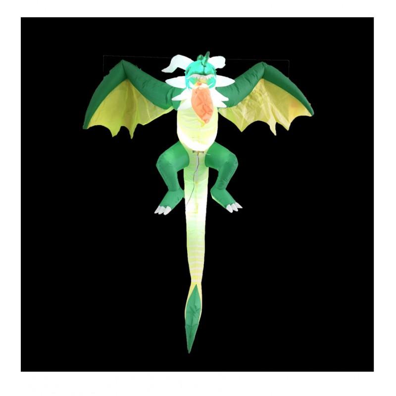 Halloween Inflatable Dragon Hanging Decoration Outdoor Party Prop Orange Light-Up Flying Model