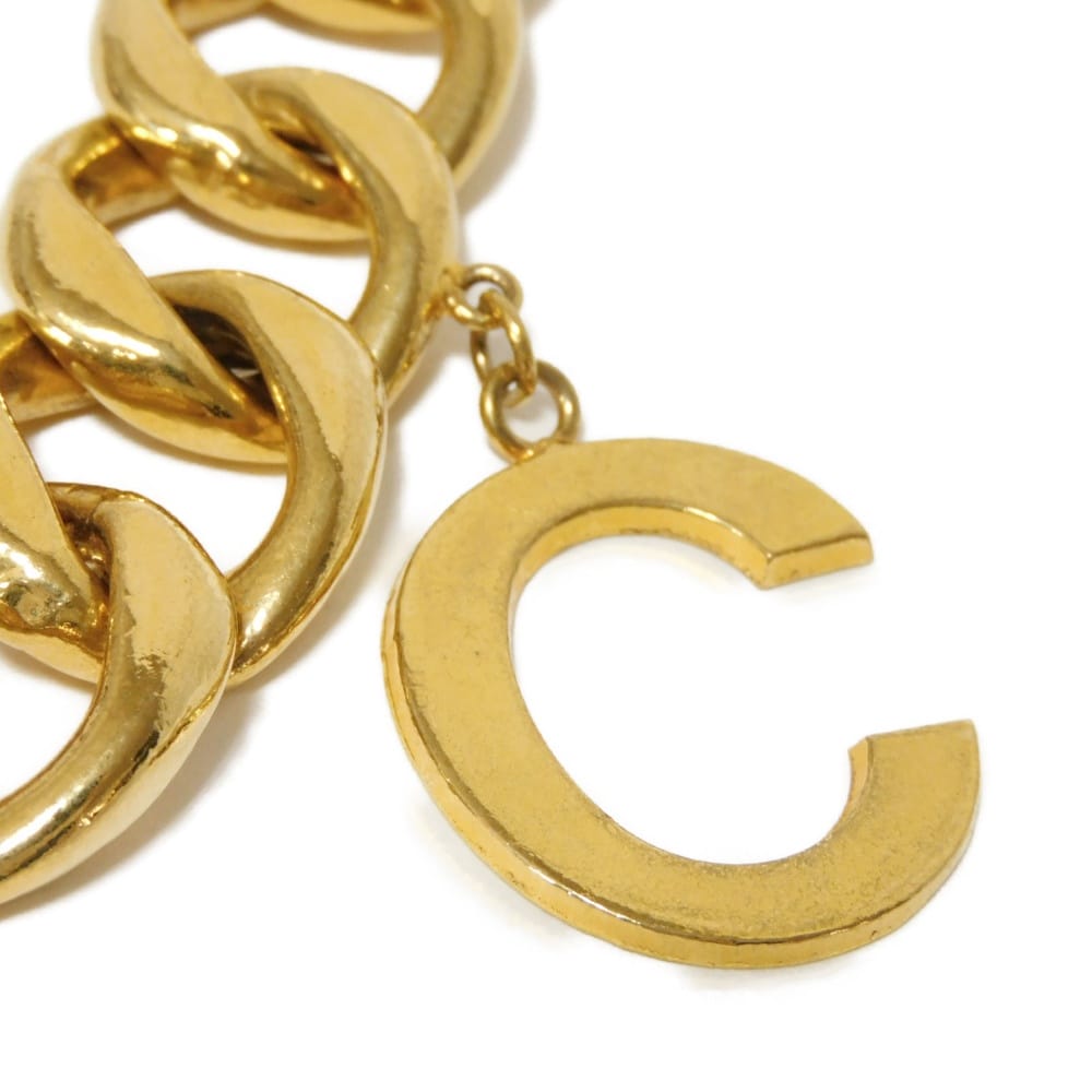 Used 10059 Miami Cuban Logo Charm 0.9" 7984 Curb Chain, Extra Thick, Gold Plated, Vintage Gold Men's from Japan