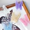 Three-Dimensional Pleated Mesh Butterfly Cloth Sticker Handmade Beaded Lace Wedding Dress Lolita Clothing Decoration Accessories