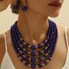 New Design Bridal Jewelry Set Elegant Charm Imitation Pearl Handmade Beaded Necklace And Earrings For Women Wedding Accessories